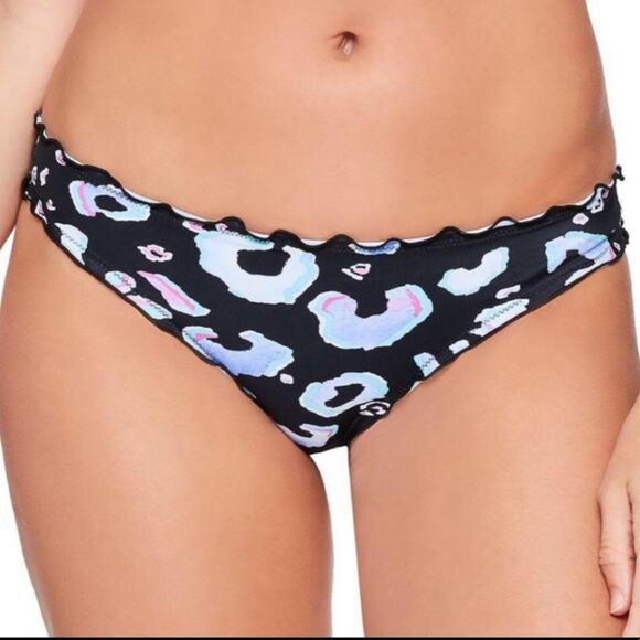 Salt+Cove Animal Print ruffle bikini swim bottom - Picture 1 of 6